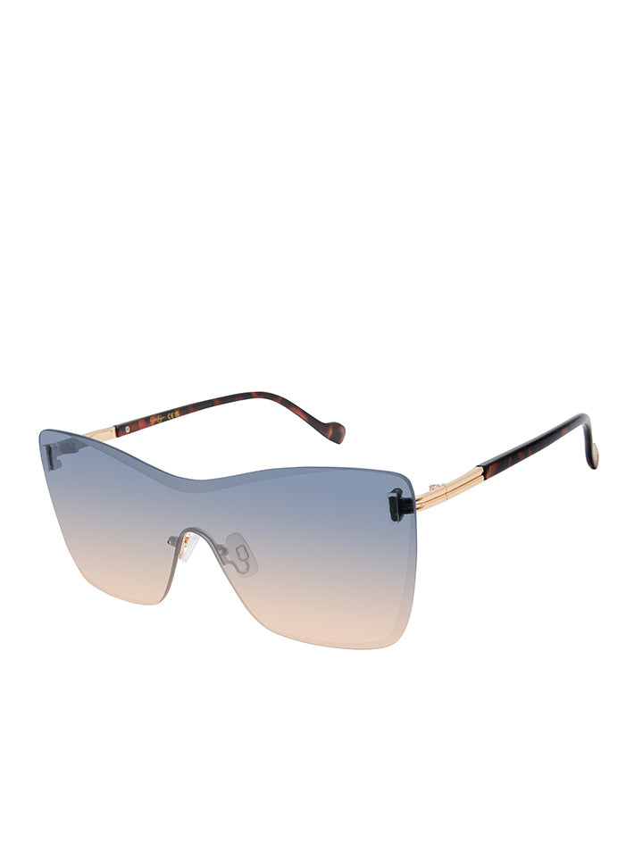 Glamorous Frameless Shield Sunglasses in Gold & Tortoise - Jessica Simpson Accessories