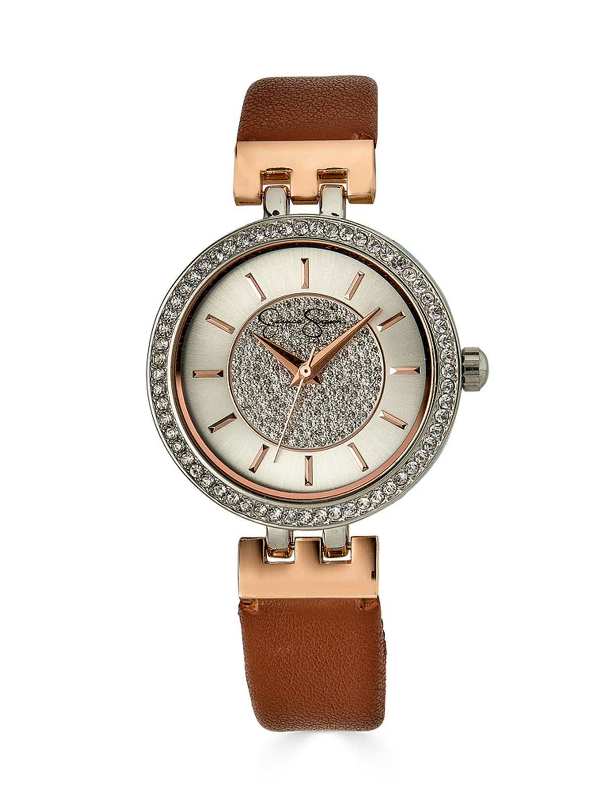 Two Tone Rose Pave Crystal Watch - Jessica Simpson Accessories