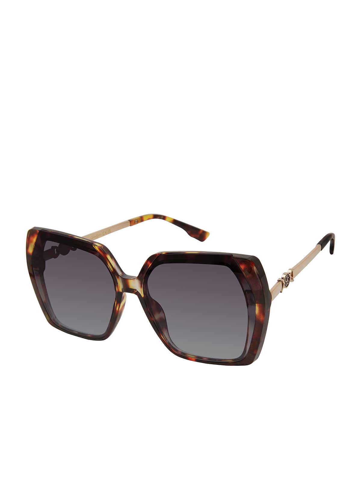 Geometric Metal Temple Sunglasses in Tortoise - Jessica Simpson Accessories