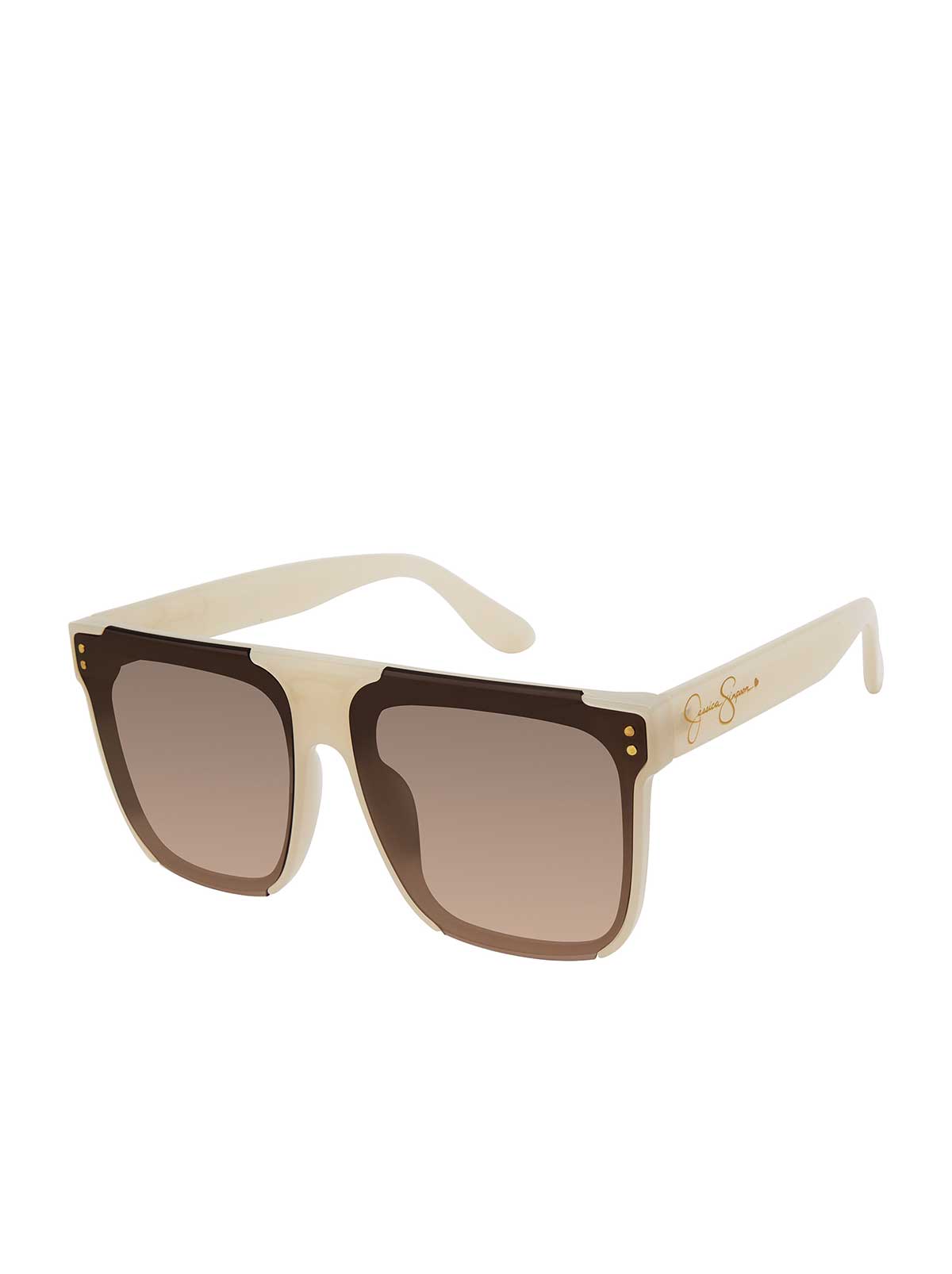 Oversized Square Sunglasses in Cream - Jessica Simpson Accessories