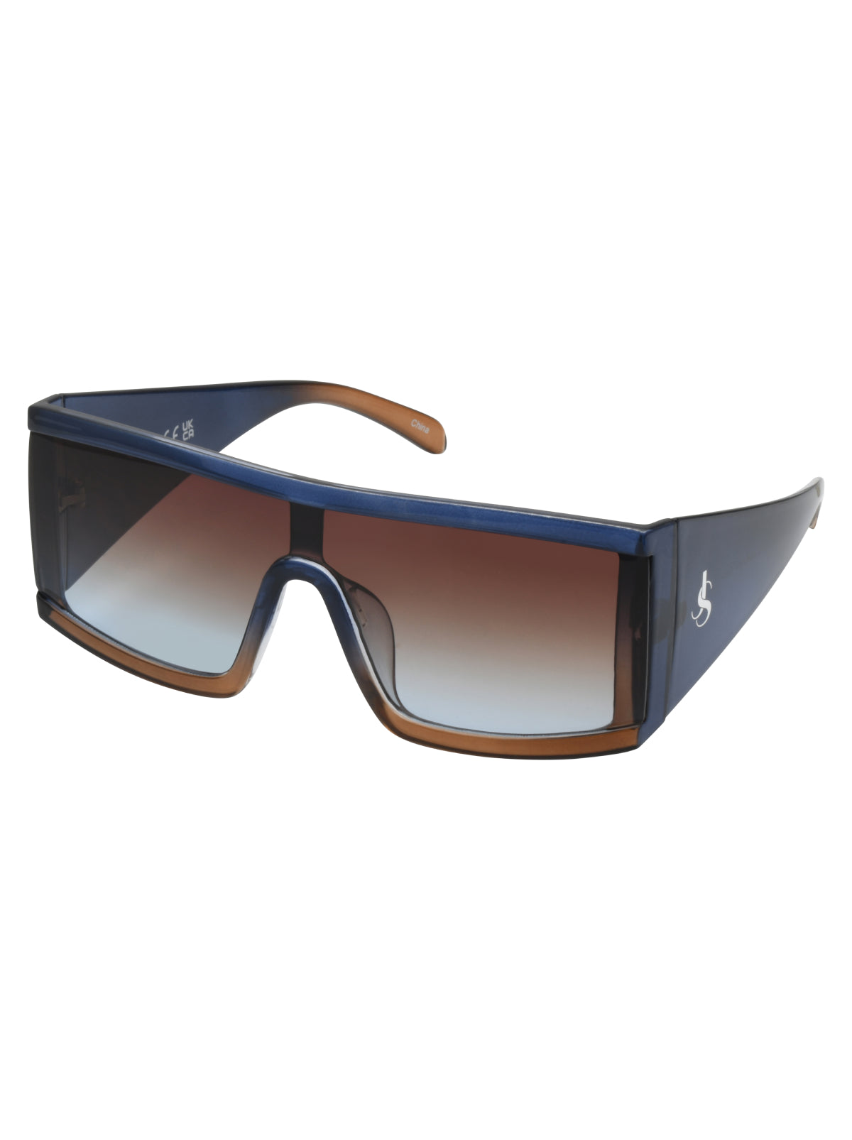 Modern Square Shield Sunglasses in Blue Fade - Jessica Simpson Accessories