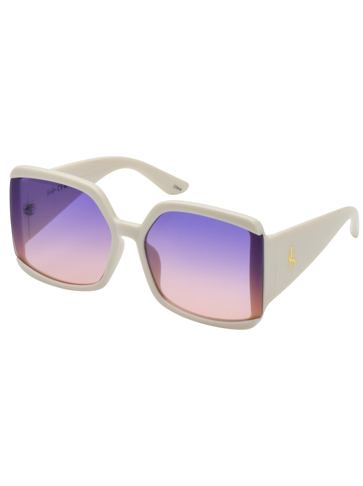 Stylish Square Sunglasses in Cream - Jessica Simpson Accessories
