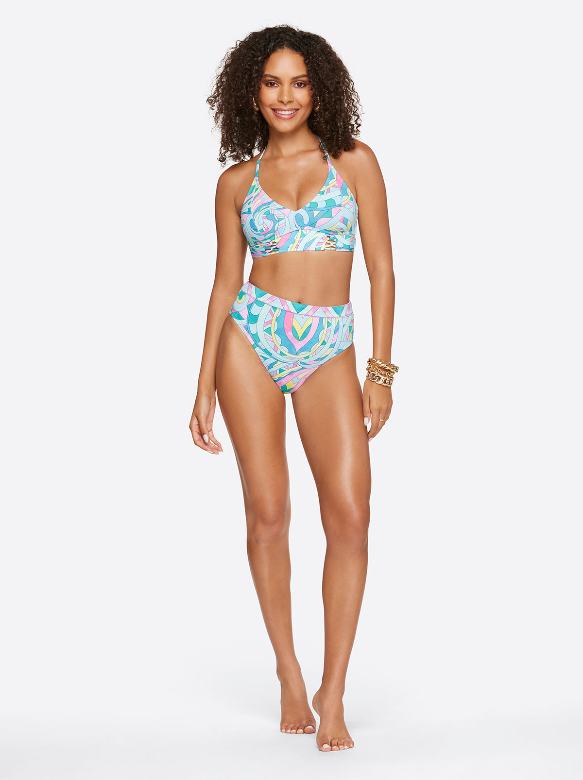 High Waist Bottom in Powder Blue Multi - Jessica Simpson Women