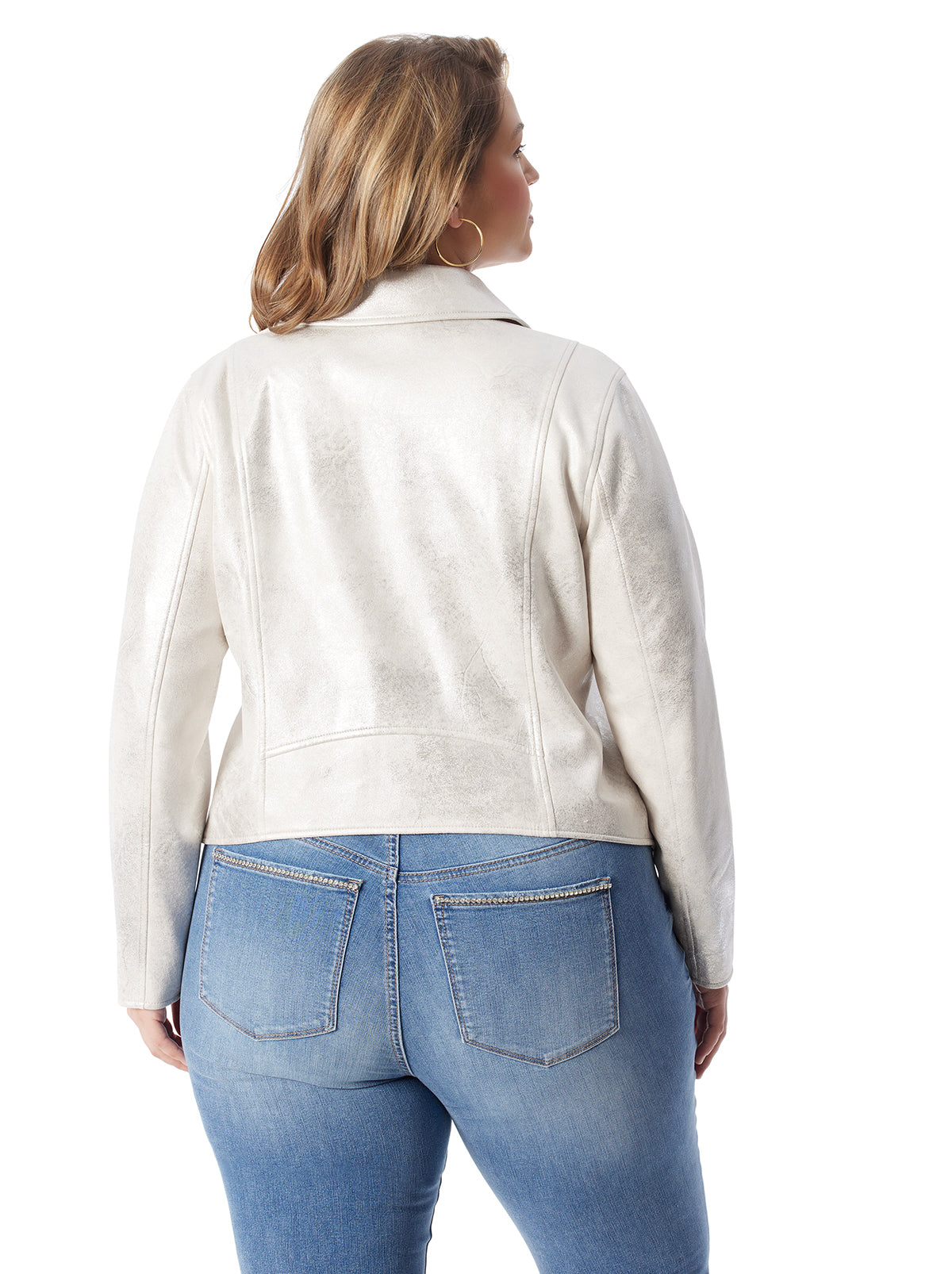 Biker Jacket in Silver Cream - Jessica Simpson Women