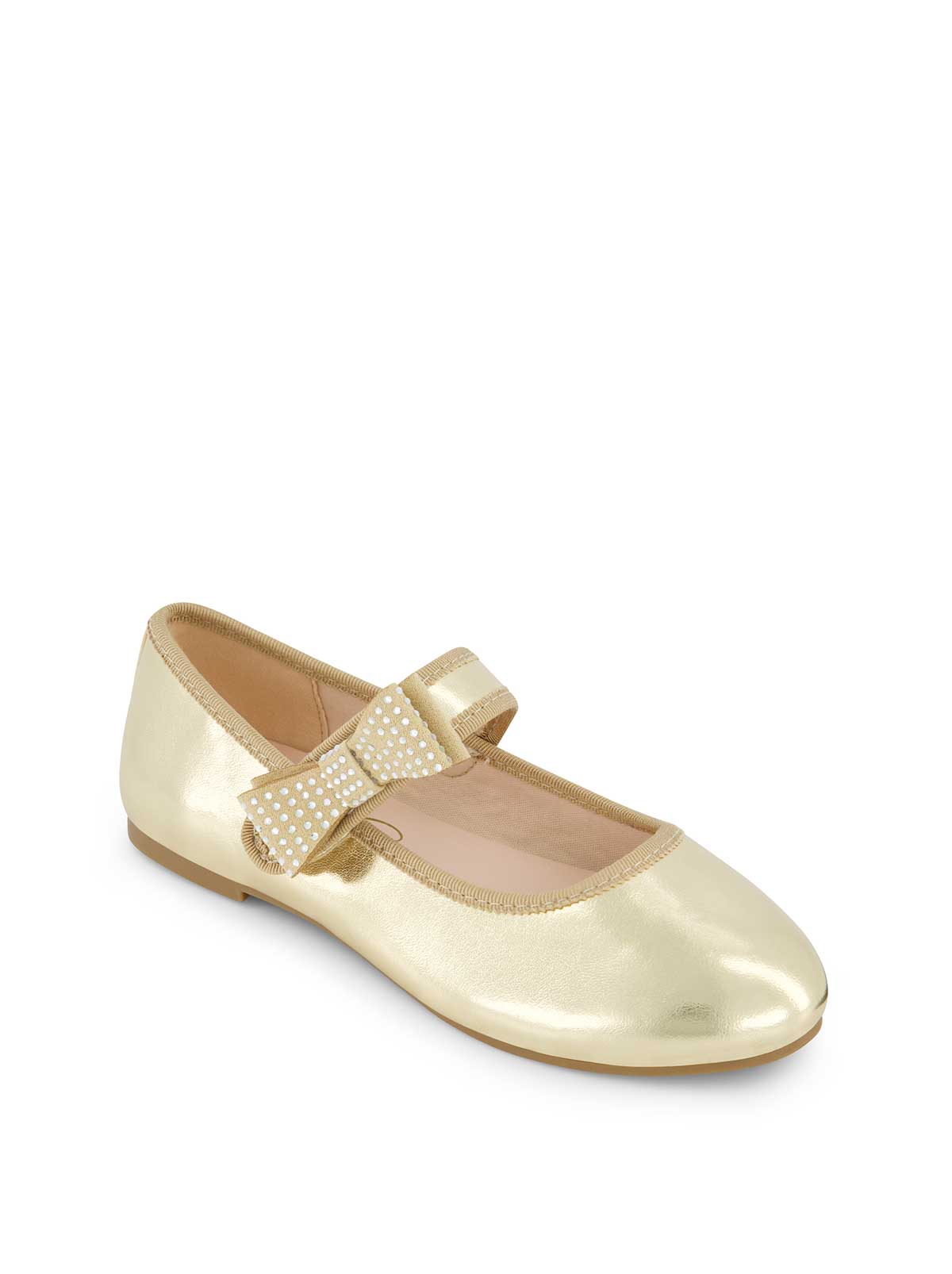 Little Girls' Amy Crystal Bow Ballet Flat in Gold - Jessica Simpson Women