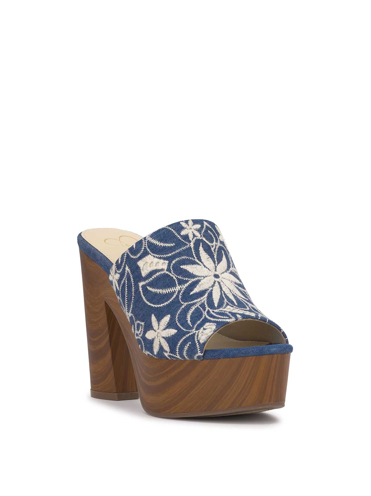 Shelbie Platform Slide in Floral Denim - Jessica Simpson Women