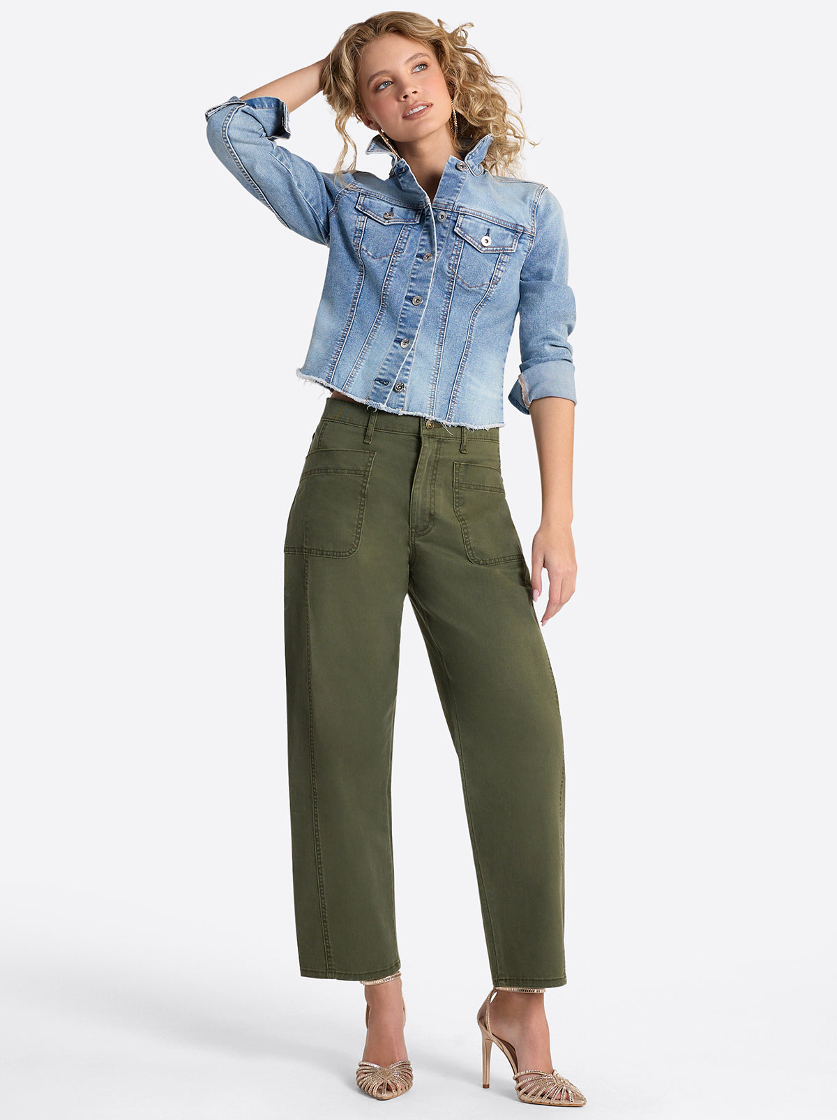 Relaxed Barrel Jeans in Forest Night - Jessica Simpson Women
