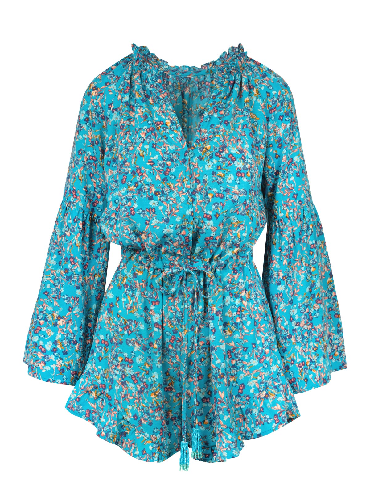 Aurelia Romper in Tile Blue Acrylic Ditsy - Jessica Simpson Women