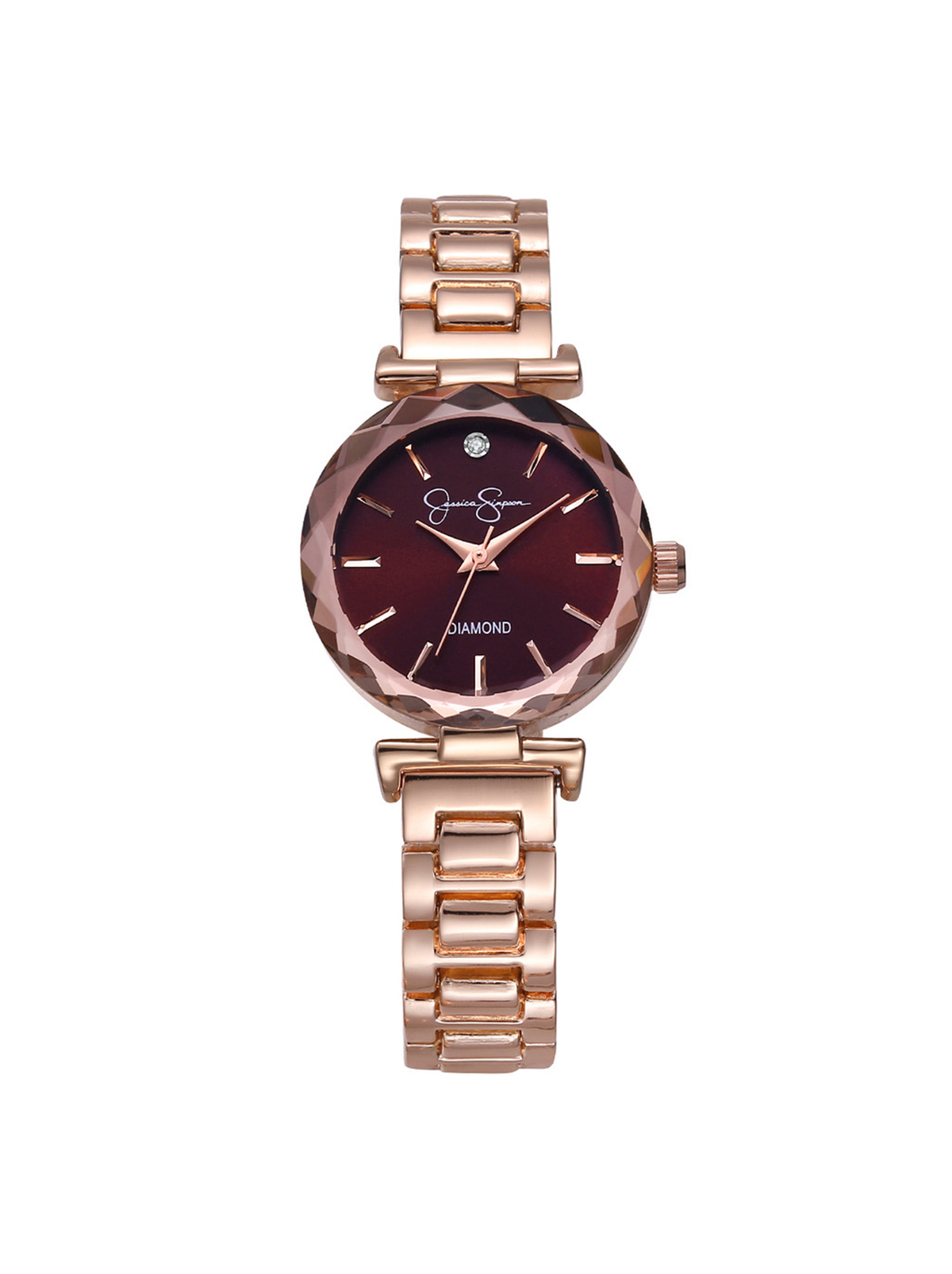 Diamond Dial Bracelet Watch in Rose Gold - Jessica Simpson Accessories