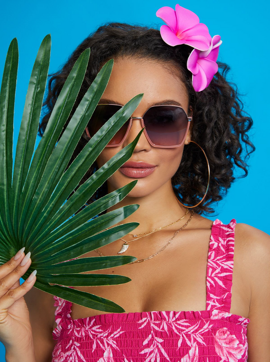 Geometric Metal Sunglasses in Rose Gold - Jessica Simpson Accessories