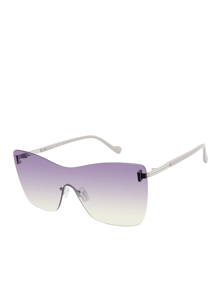 Glamorous Frameless Shield Sunglasses in Silver & Grey - Jessica Simpson Accessories