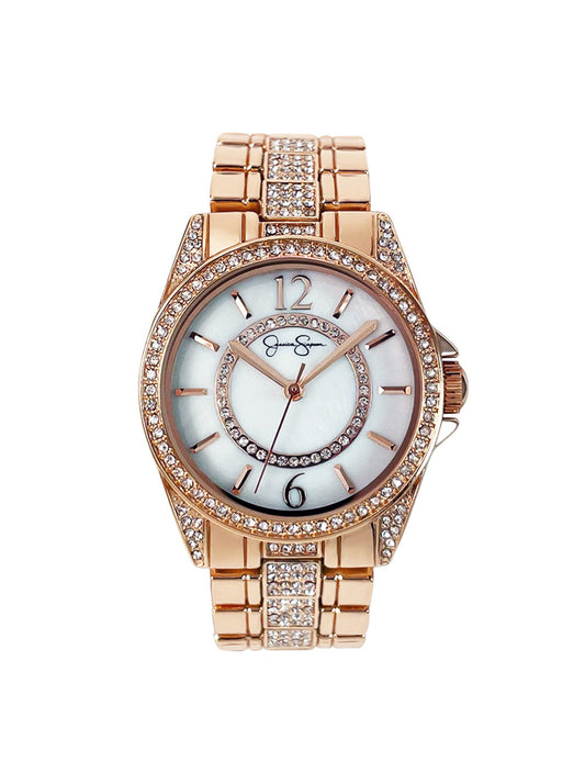 Rose Tone Crystal Bracelet Watch - Jessica Simpson Accessories