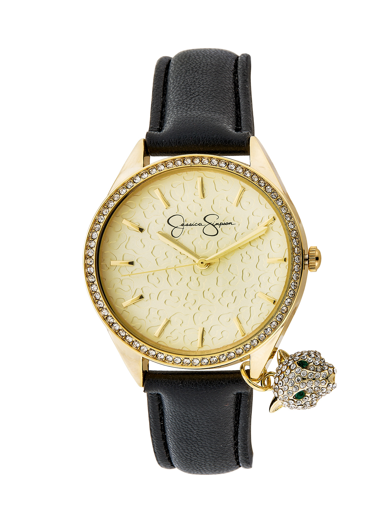 Gold Tone Dangle Panther Strap Watch - Jessica Simpson Accessories