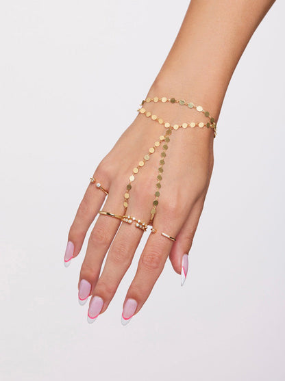Demi Fine Hand Chain in Gold Confetti - Jessica Simpson Accessories