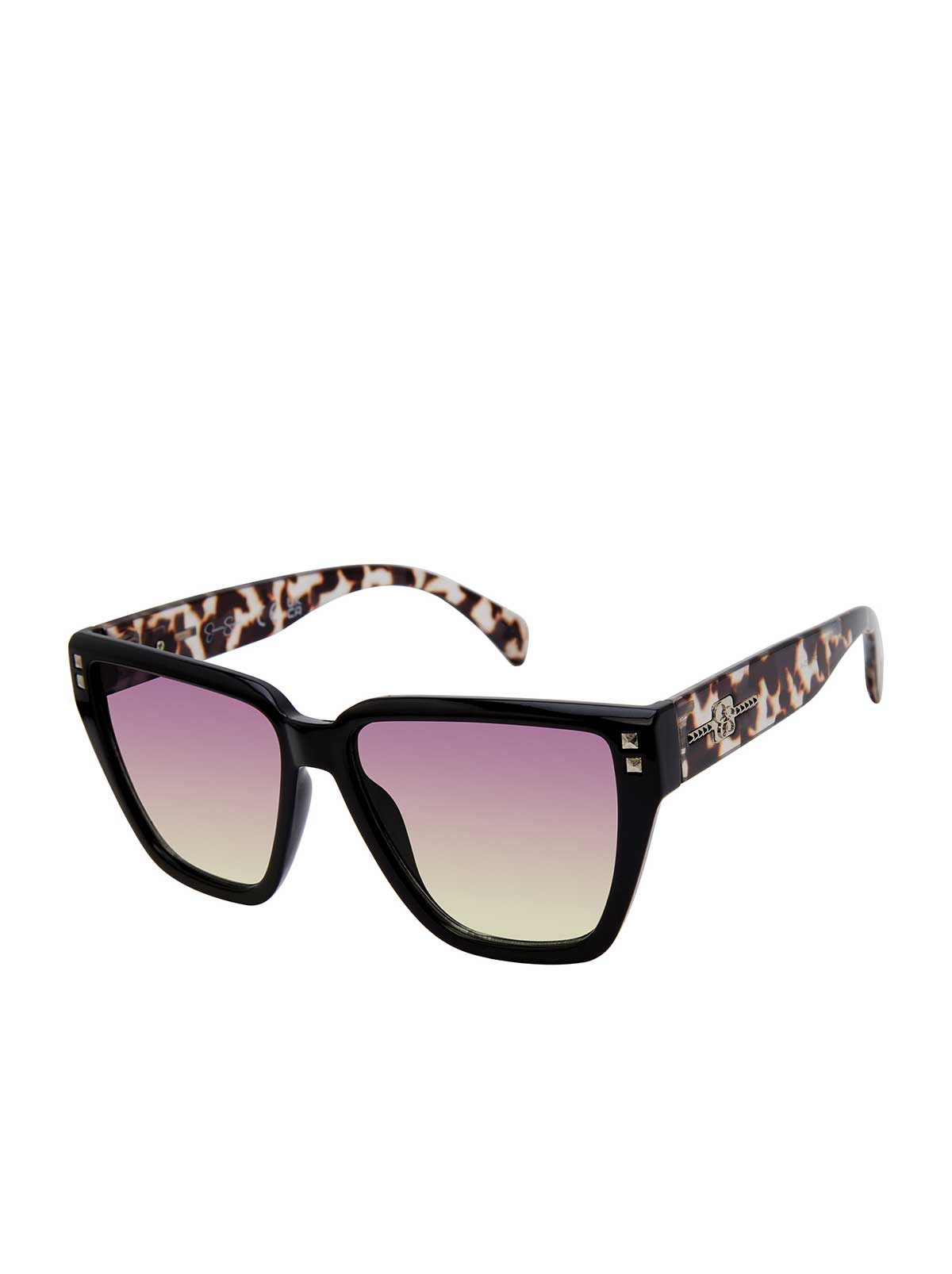 Star Studded Cat Eye Sunglasses in Black and Tortoise - Jessica Simpson Accessories