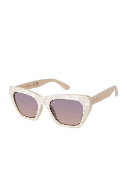 Vintage Cat Eye Sunglasses in Cream Marble - Jessica Simpson Accessories