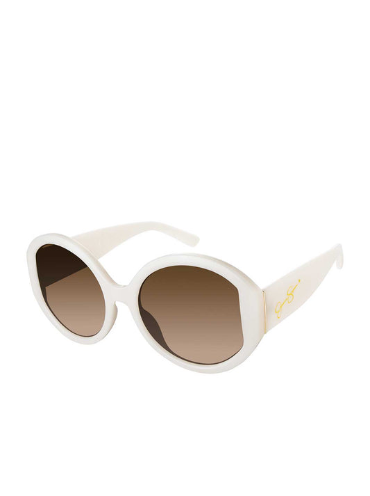 Oversized Round Sunglasses in Cream - Jessica Simpson Accessories