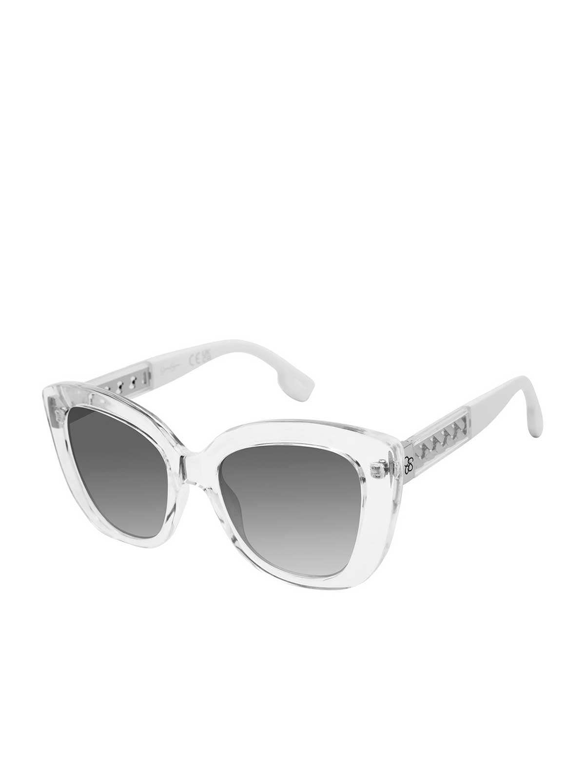 Glamorous Cat Eye Sunglasses in Crystal & Clear - Jessica Simpson Accessories