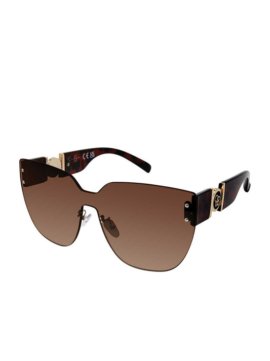 Rimless Cat Eye Shield Sunglasses in Tortoise - Jessica Simpson Accessories