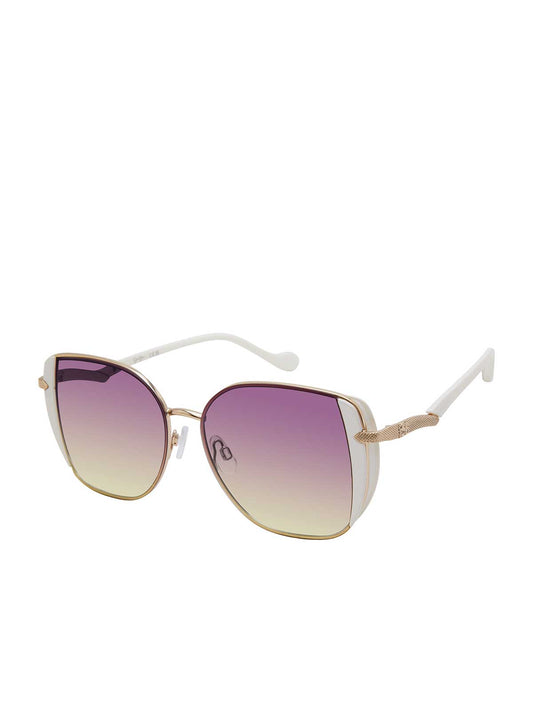 Metal Shield Butterfly Sunglasses in Gold - Jessica Simpson Accessories