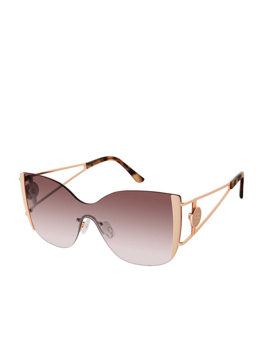 Metal Cat Eye Shield Sunglasses in Rose Gold - Jessica Simpson Accessories