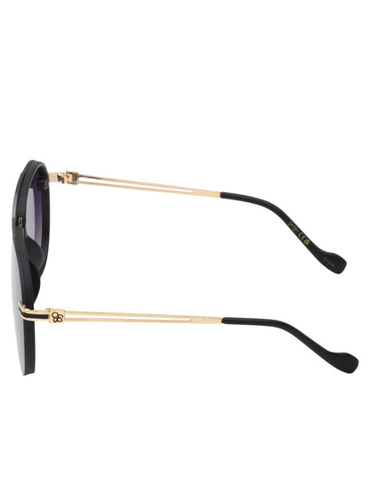 Metal Aviator Sunglasses in Smoke Matte Black - Jessica Simpson Accessories
