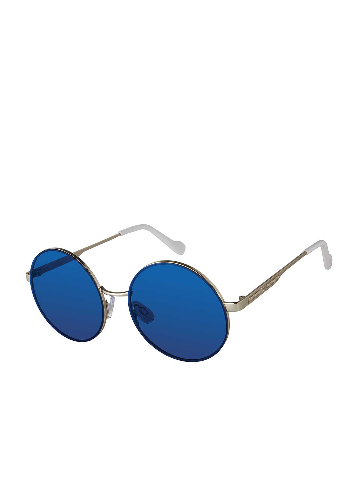 Vintage Metal Round Sunglasses in Silver & Blue - Jessica Simpson Accessories
