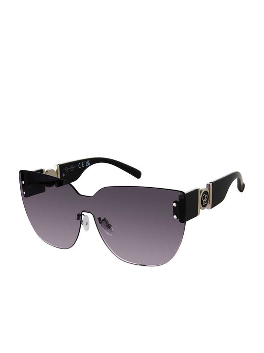 Rimless Cat Eye Shield Sunglasses in Black - Jessica Simpson Accessories