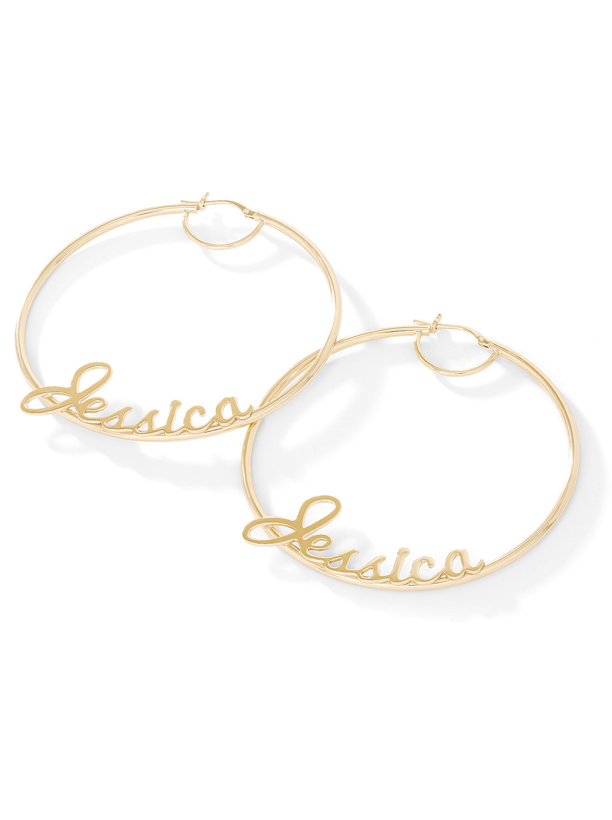 Personalized Hoop Earrings in 18K Gold - Jessica Simpson Accessories