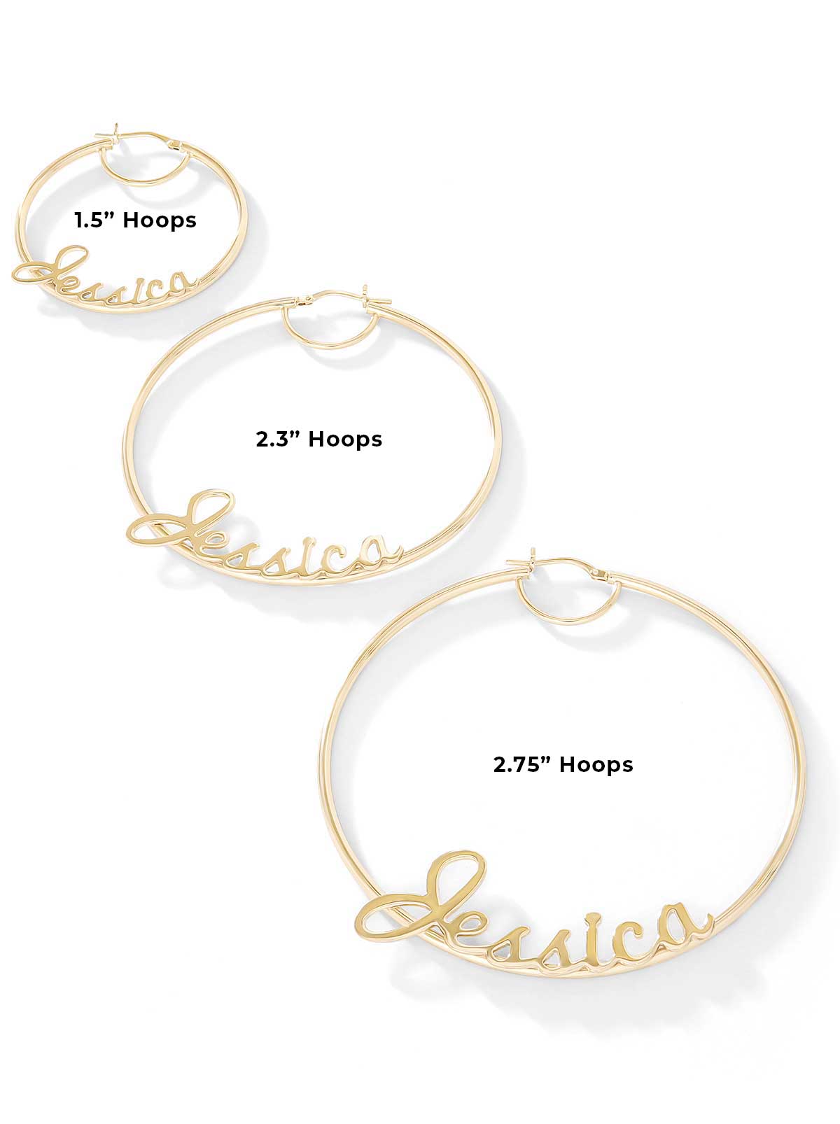 Personalized Hoop Earrings in 18K Gold - Jessica Simpson Accessories