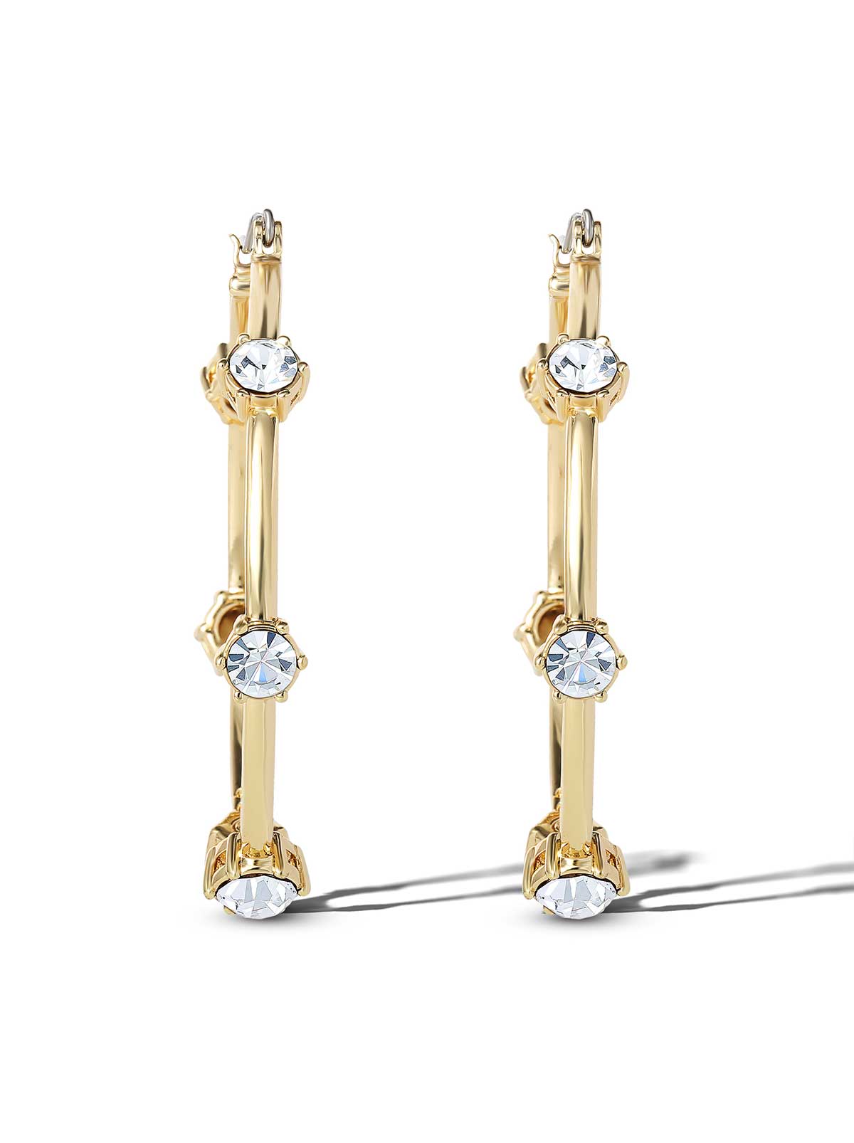 Large Hoop Crystal Earrings - Jessica Simpson Accessories