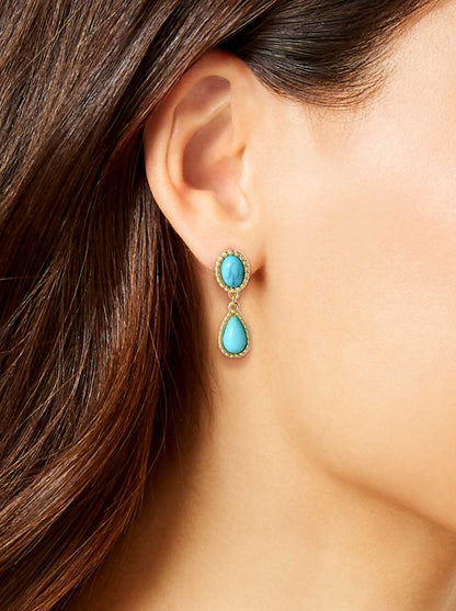 Turquoise Stone Drop Earrings - Jessica Simpson Accessories