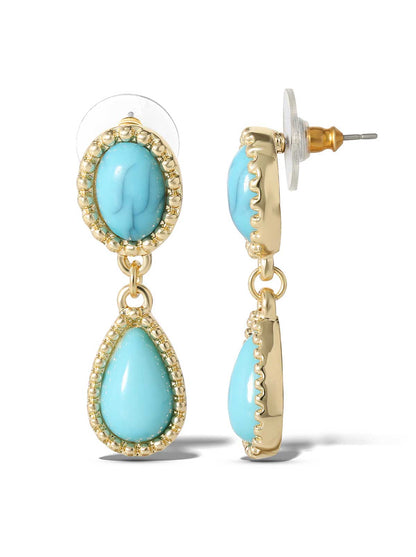 Turquoise Stone Drop Earrings - Jessica Simpson Accessories