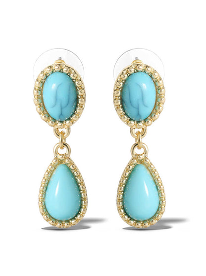 Turquoise Stone Drop Earrings - Jessica Simpson Accessories