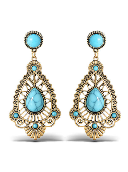 Turquoise Stone Filigree Earrings - Jessica Simpson Accessories
