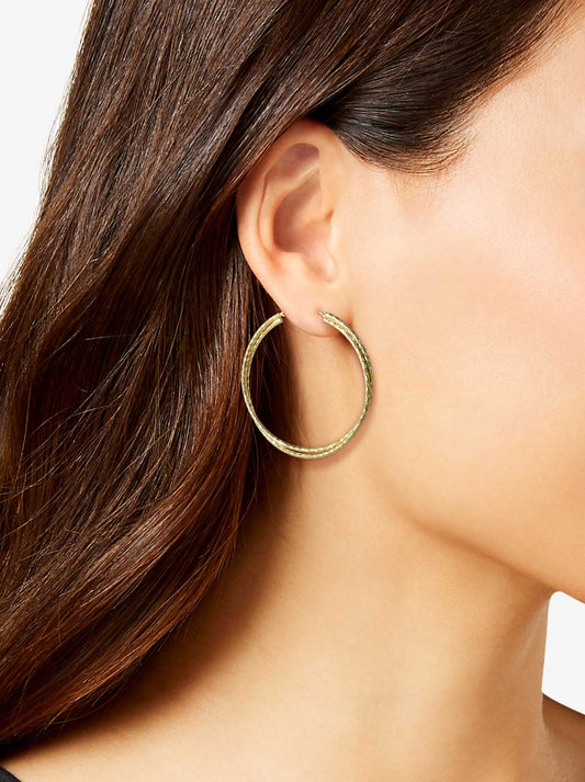 Double Hoop Faceted Earrings - Jessica Simpson Accessories