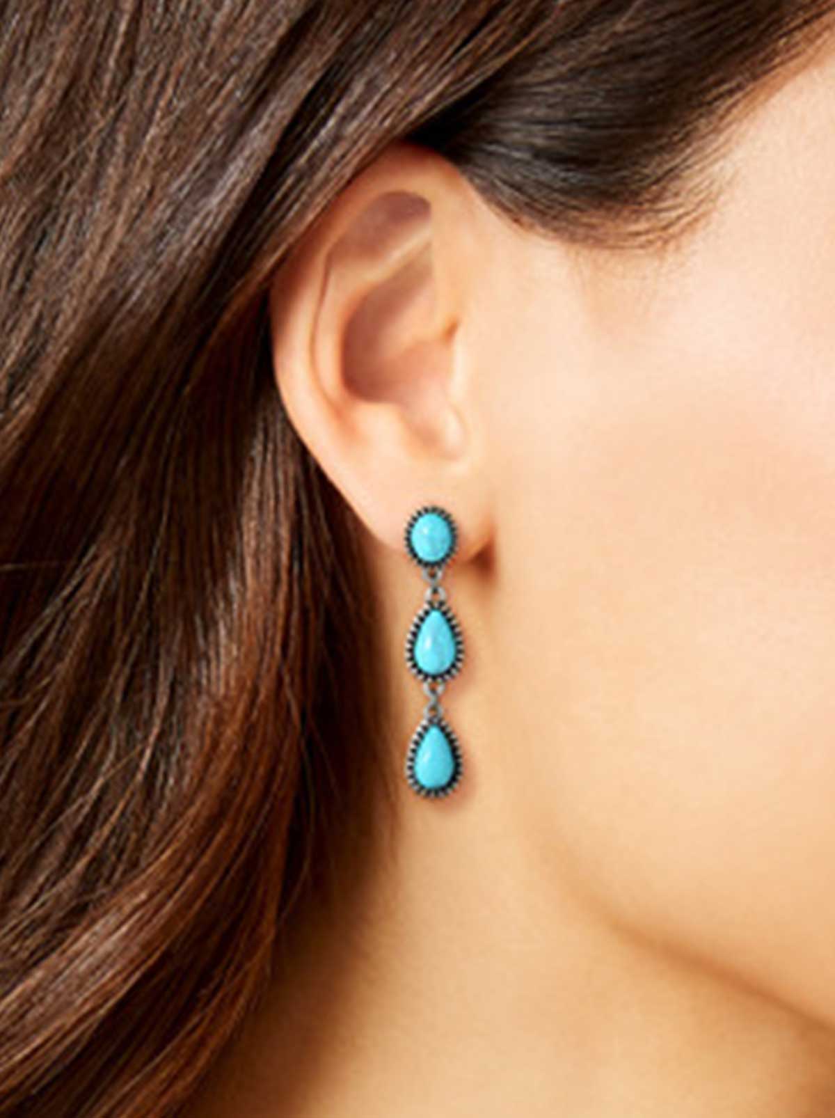 Three Stone Drop Earrings - Jessica Simpson Accessories