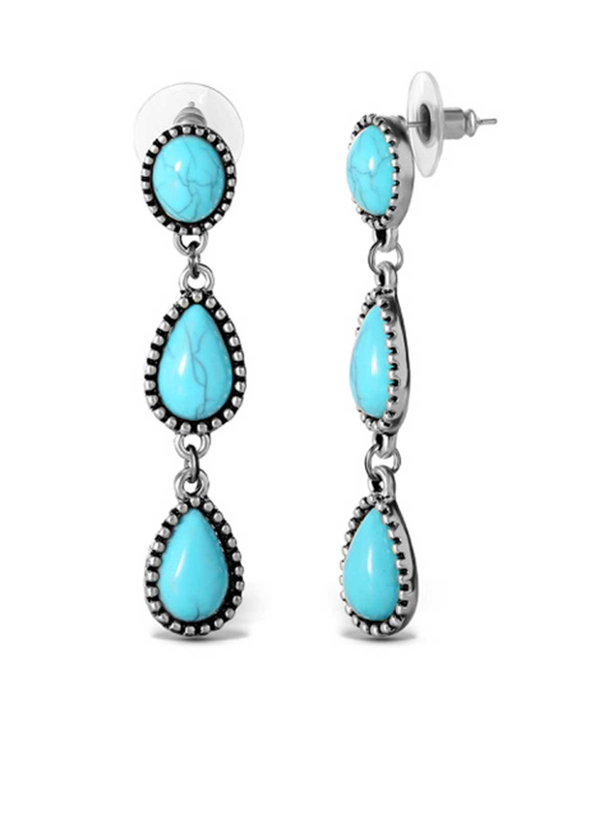Three Stone Drop Earrings - Jessica Simpson Accessories