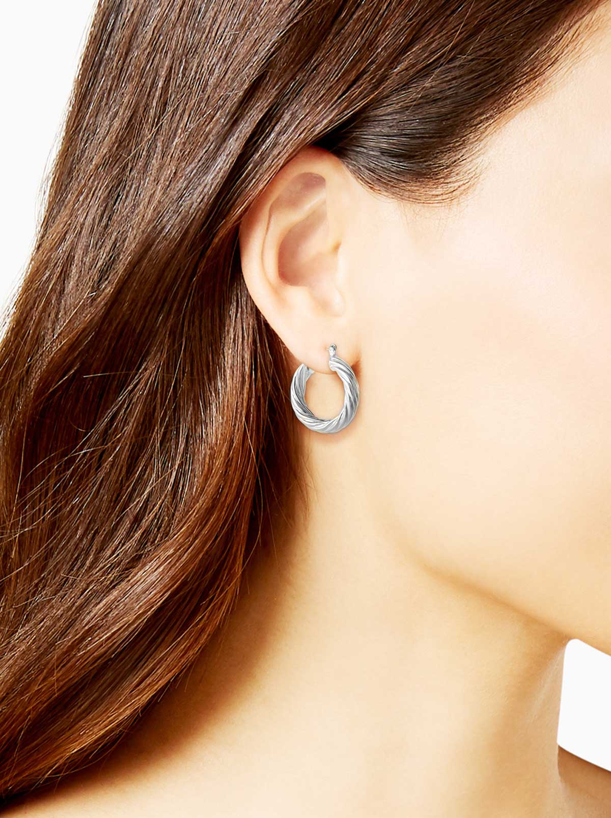 Thick Twisted Hoop Earrings in Silver - Jessica Simpson Accessories