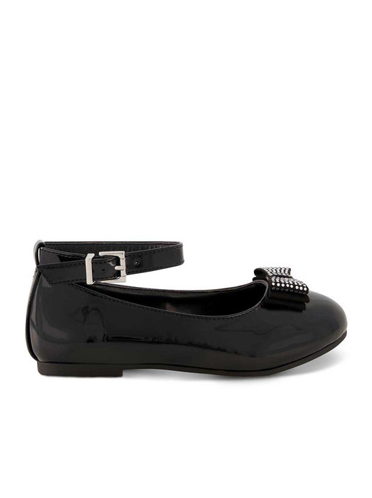 Girls' Amy Jeweled Bow Ballet Flat With Strap in Black - Jessica Simpson Women