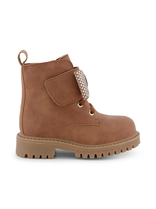 Toddler Daria Bow Moto Boot in Cognac - Jessica Simpson Women
