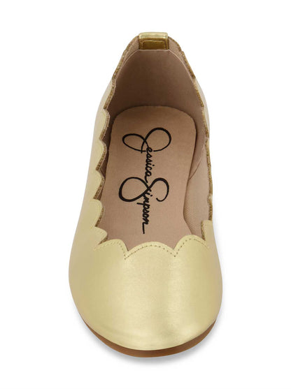 Girls' Amy Scallop Ballet Flat in Gold - Jessica Simpson Women
