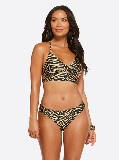 Eazy Zebra Twist Front Cami in Black Multi - Jessica Simpson Women