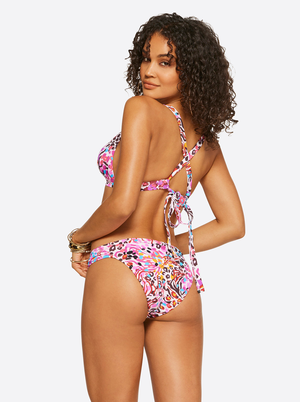French Exit Full Support Triangle Bra in Pink Multi - Jessica Simpson Women
