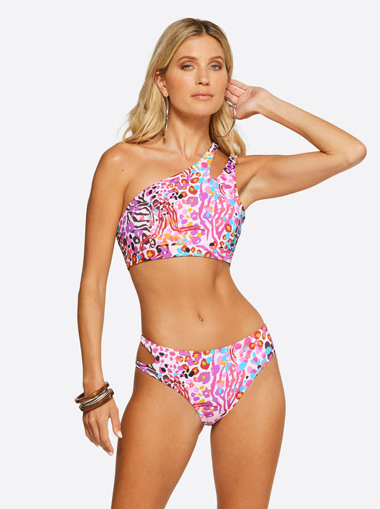 French Exit One Shoulder Top in Pink Multi - Jessica Simpson Women