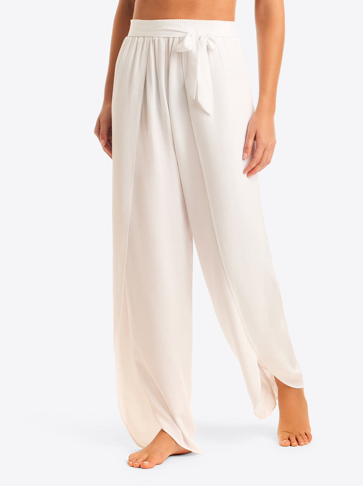 Basic Solid Beach Pant Cover Up in White - Jessica Simpson Women