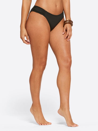 Textured Solids Side Shirred Hipster in Black - Jessica Simpson Women