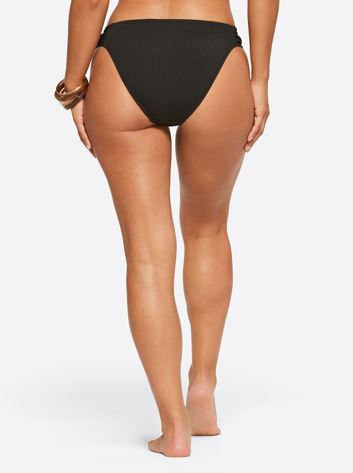 Textured Solids Side Shirred Hipster in Black - Jessica Simpson Women