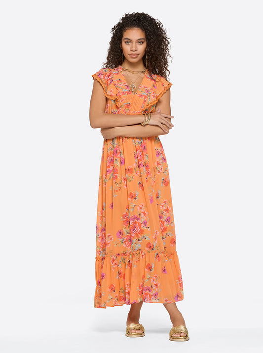Phillipa Maxi Dress in Watercolor Roses - Jessica Simpson Women