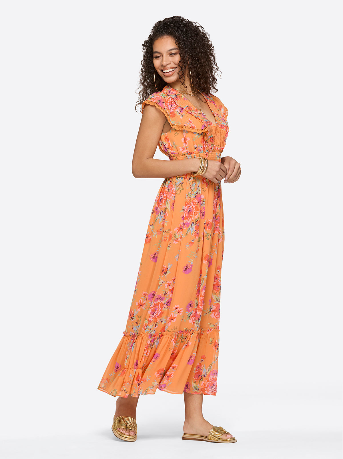 Phillipa Maxi Dress in Watercolor Roses - Jessica Simpson Women